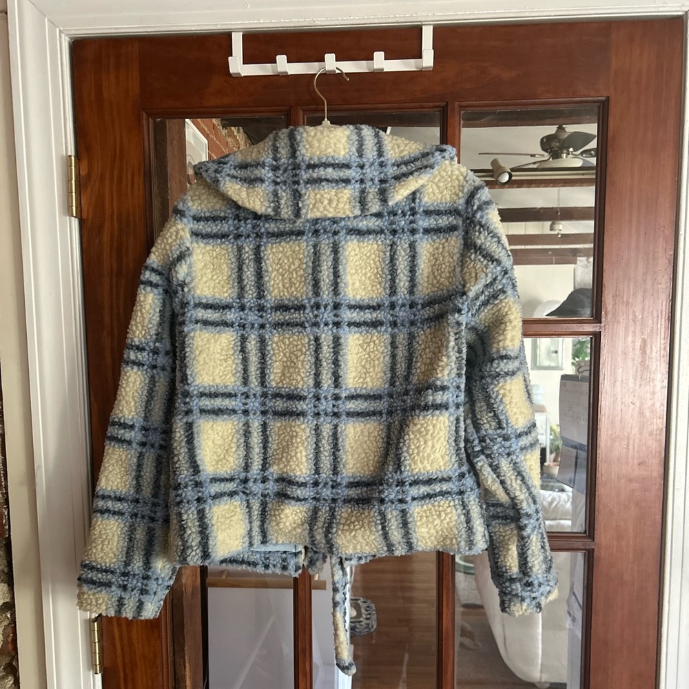 Damson Madder Alfie Sherpa Plaid Cardigan - Picture 8 of 9
